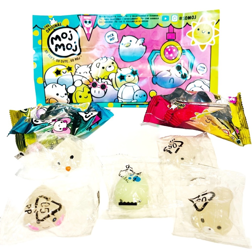 Moj Moj Blind Bag Squishy Fidget Toys Animals Lot of 5 Asian Whale Squirrel Pig